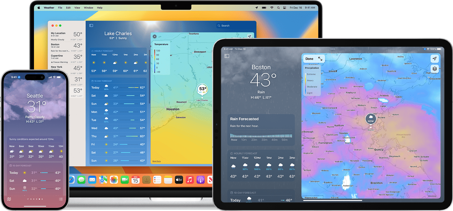 苹果版自带的天气预报图标:Dark Sky 应用即将关闭，苹果呼吁用户使用全新的自带天气应用